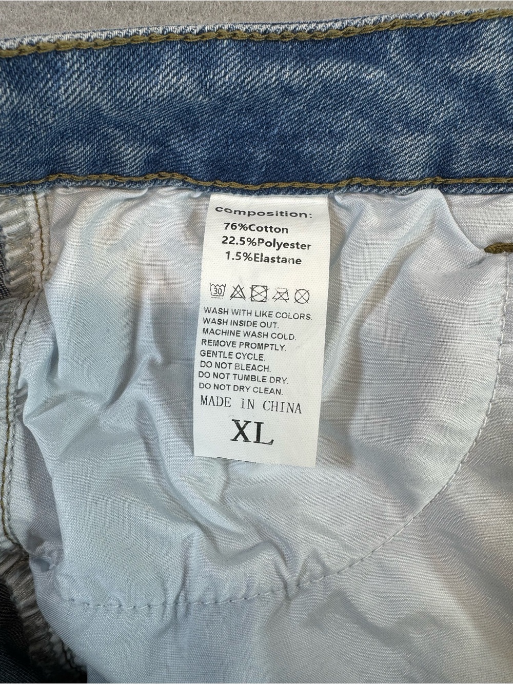 Light Blue Denim Jeans with White Interior Tag - Picture 4 of 6